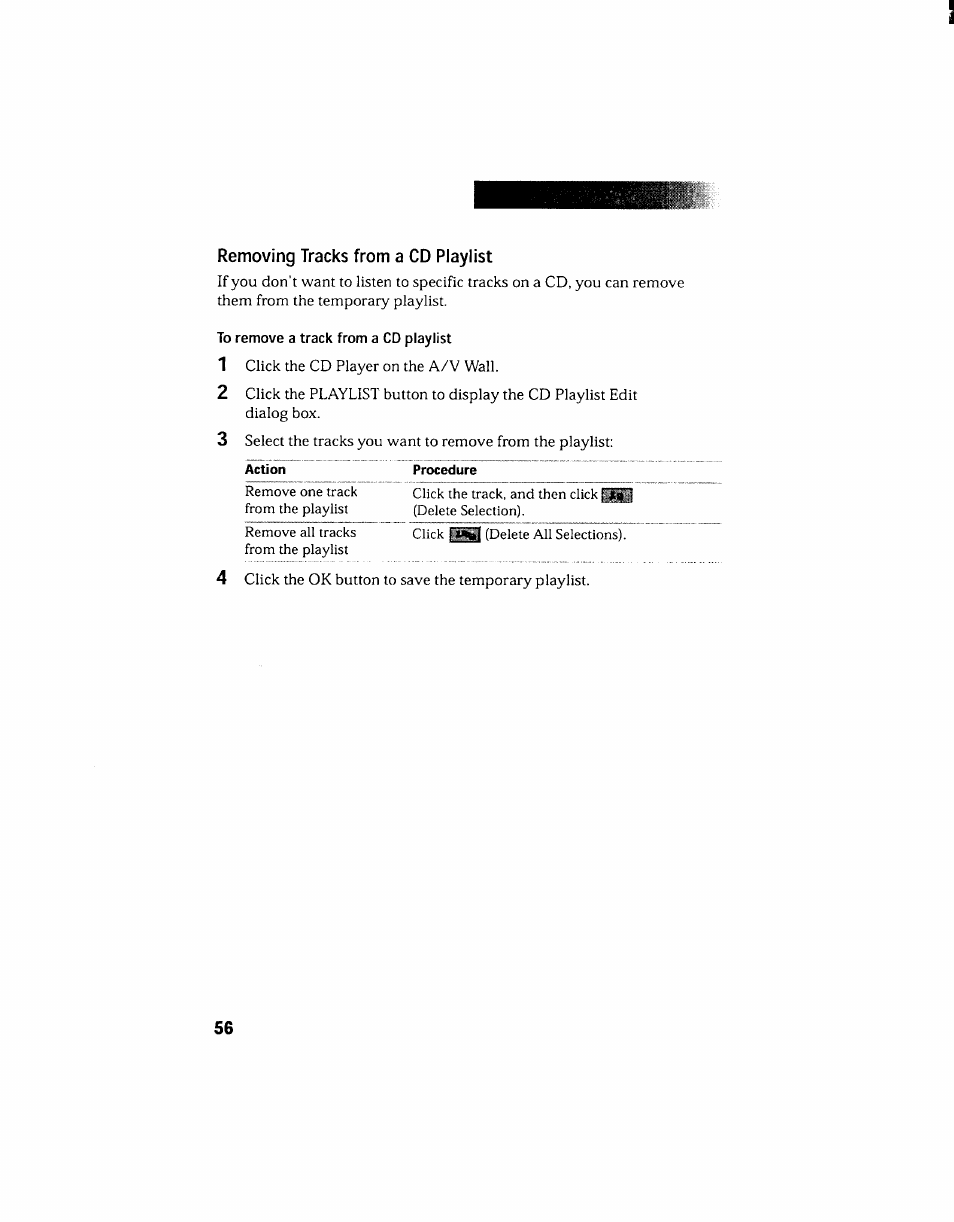 Removing tracks from a cd playlist | Sony PCV-130 User Manual | Page 60 / 203