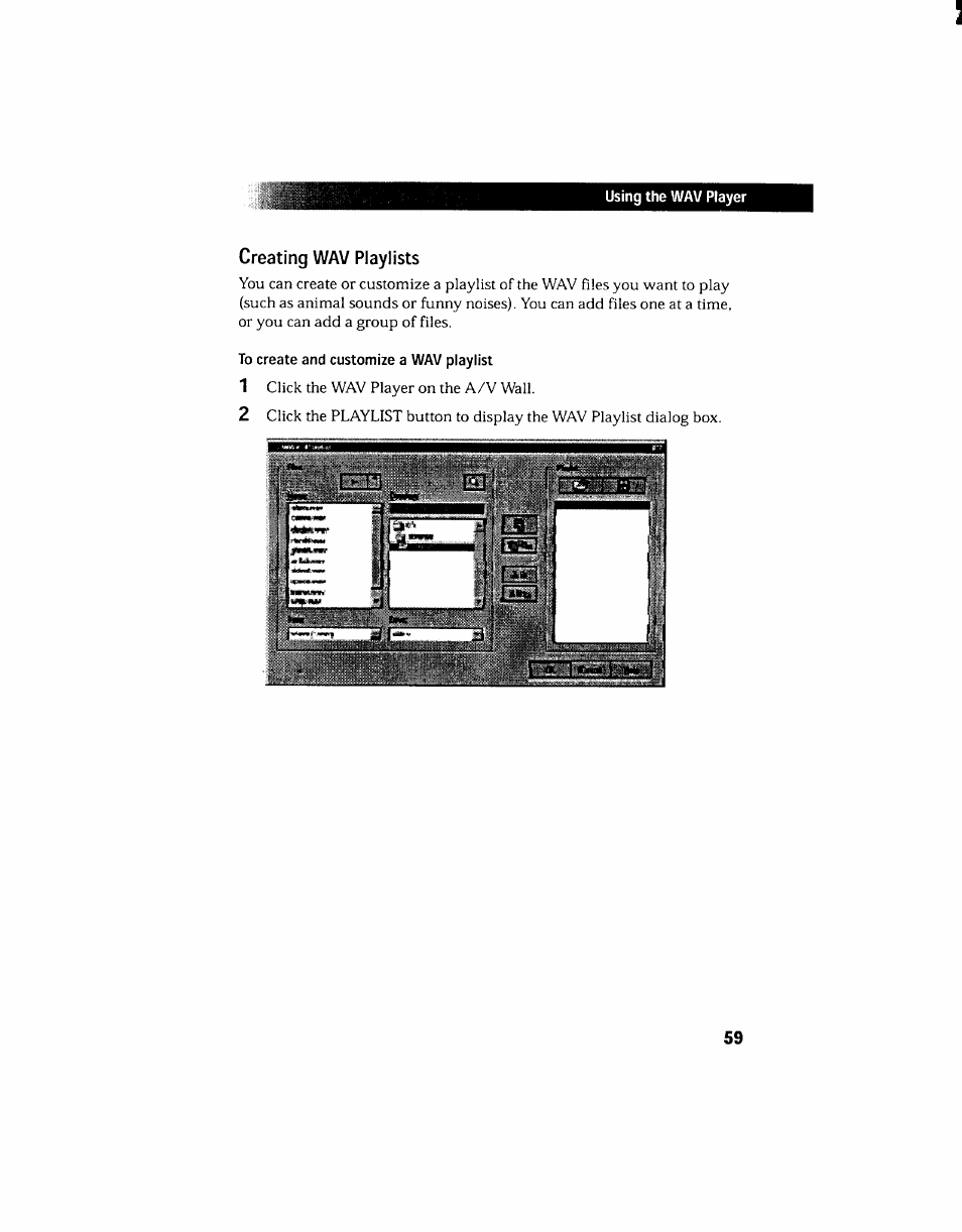 Creating wav playlists | Sony PCV-130 User Manual | Page 63 / 203