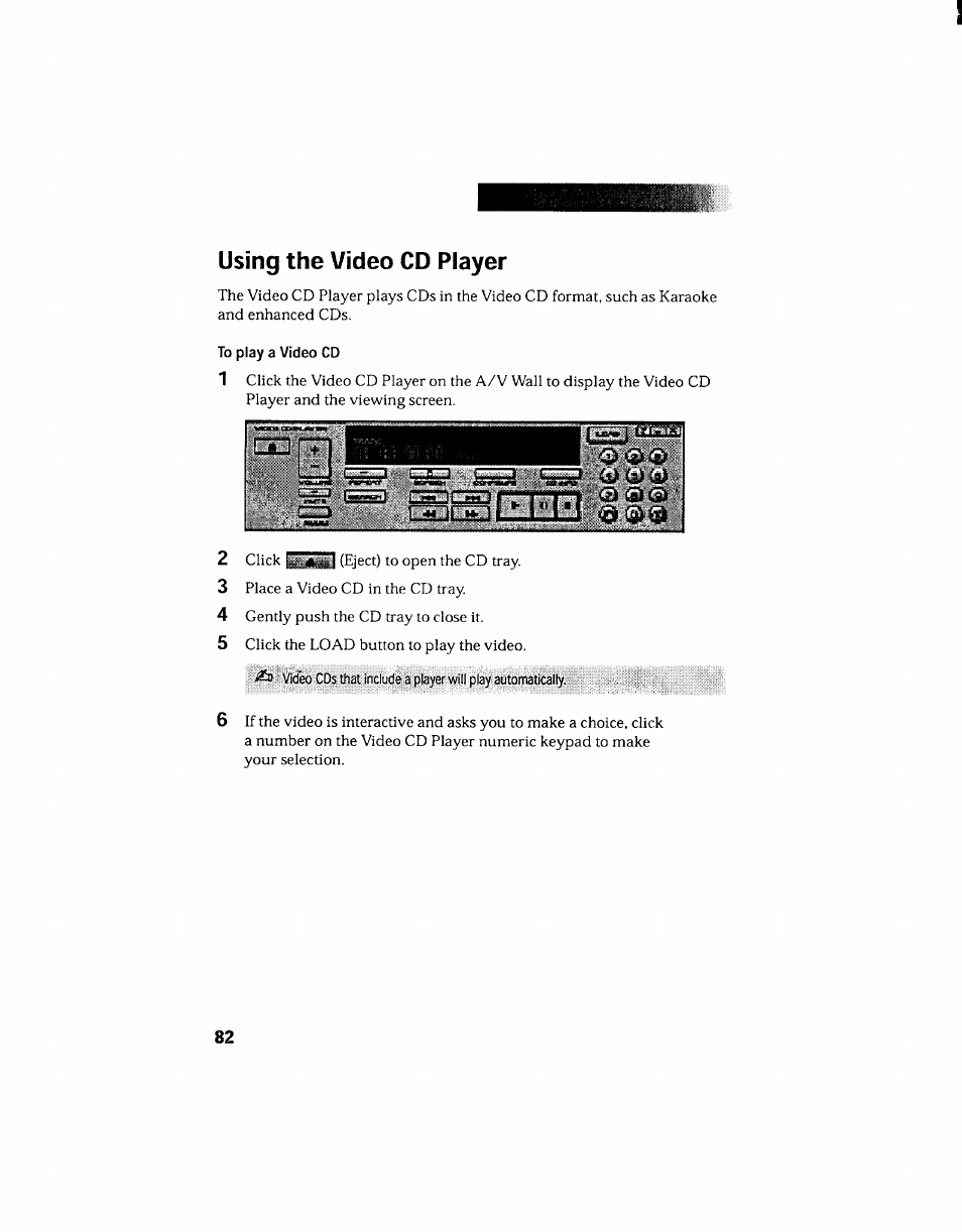 Using the video cd player, Oj)q | Sony PCV-130 User Manual | Page 86 / 203