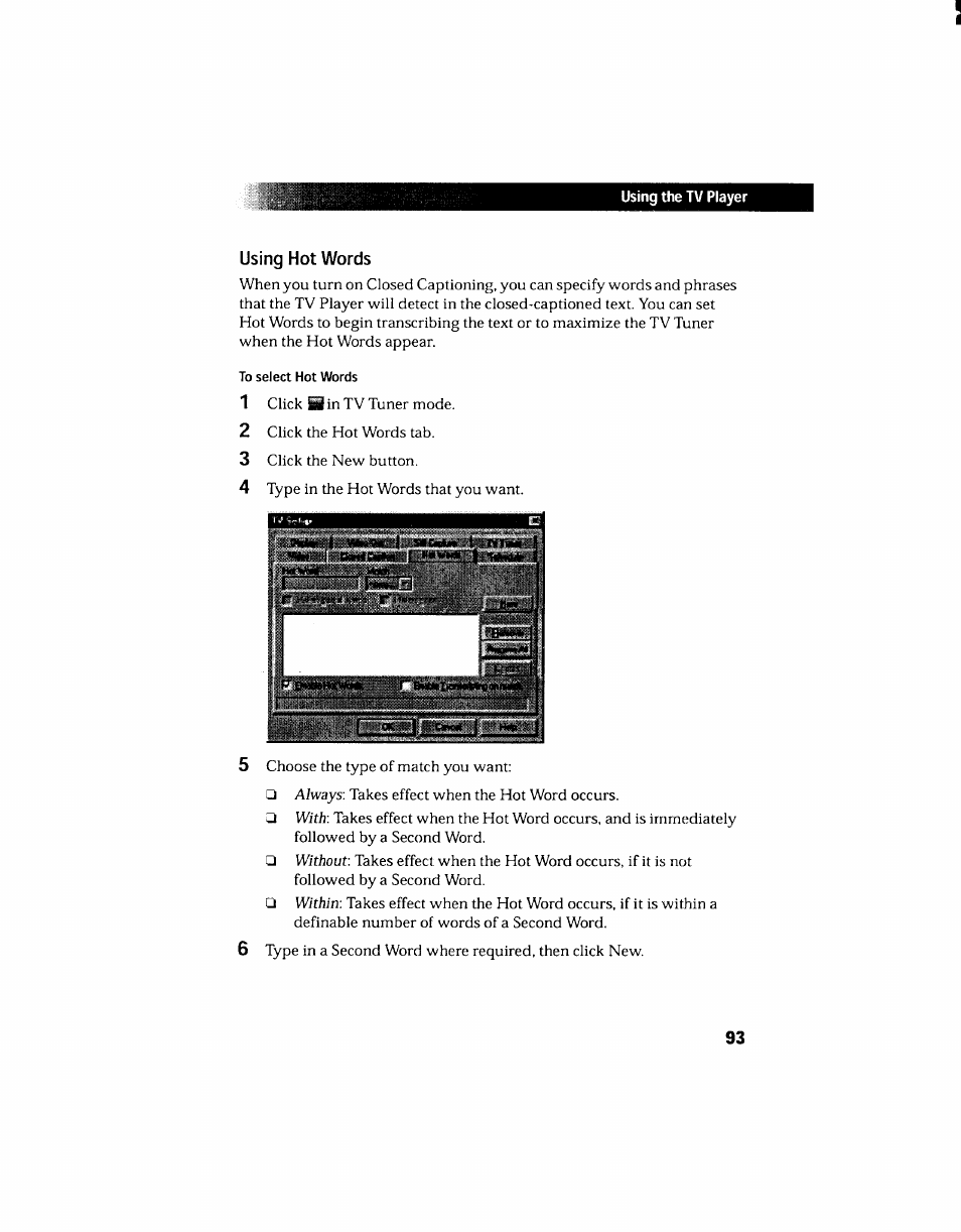 Using hot words | Sony PCV-130 User Manual | Page 97 / 203