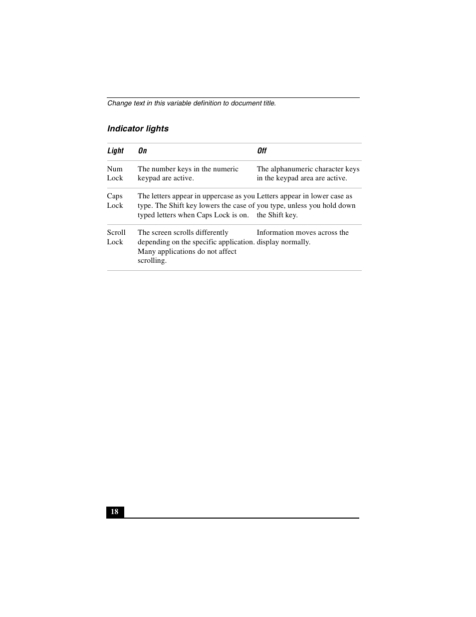 Indicator lights | Sony PCG-GRX500K User Manual | Page 18 / 233