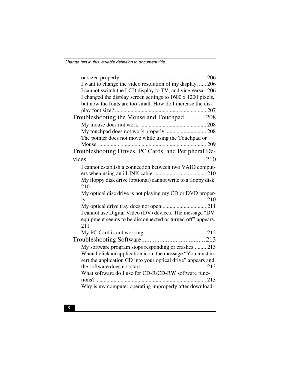 Sony PCG-GRX500K User Manual | Page 8 / 233