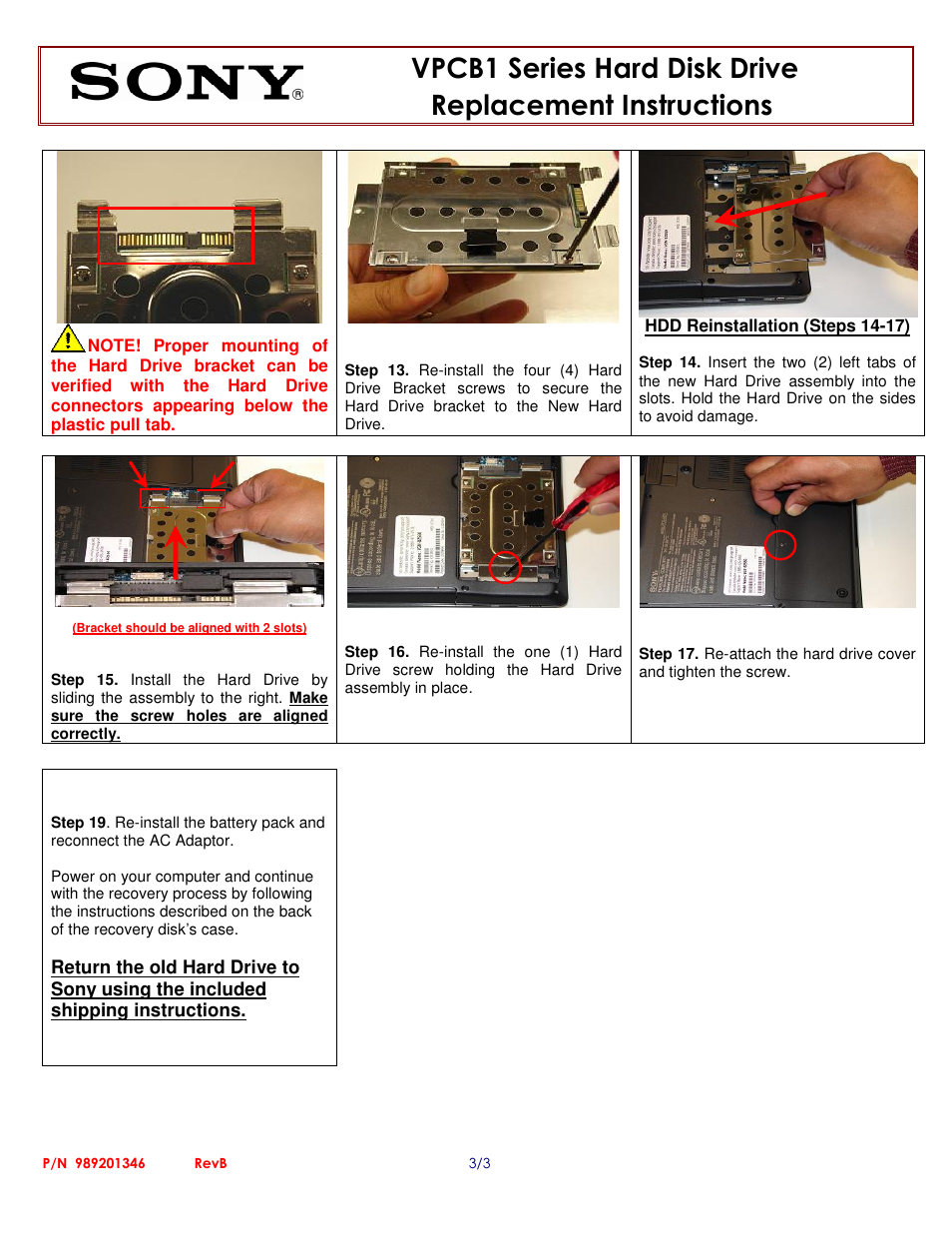 Sony VPCB11HGX User Manual | Page 3 / 3