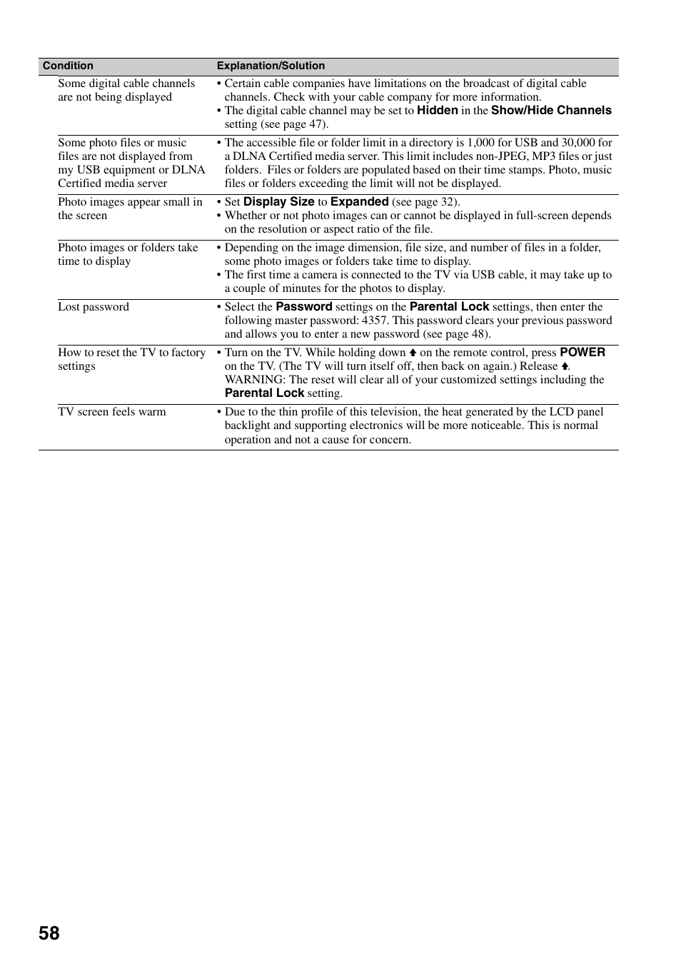 Sony KDL-40VL160 User Manual | Page 58 / 64