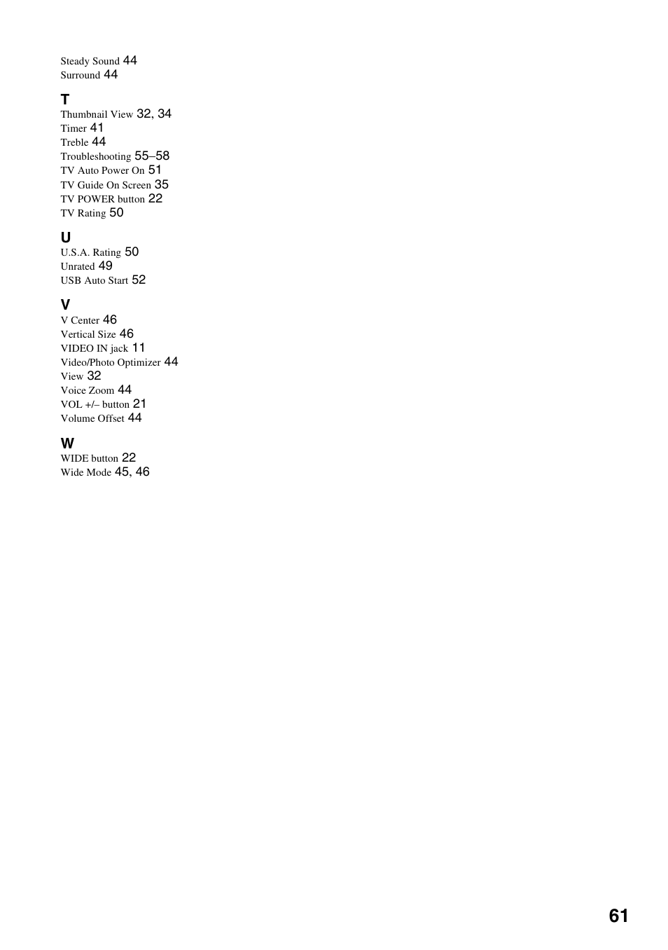 Sony KDL-40VL160 User Manual | Page 61 / 64