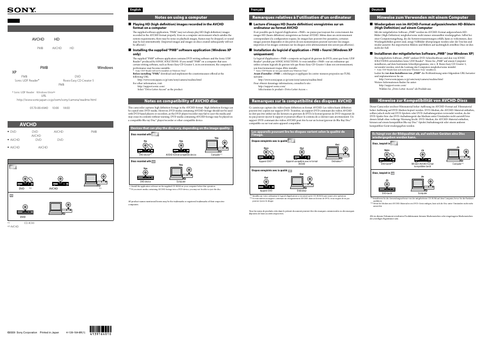 Sony HXR-MC1 User Manual | 2 pages