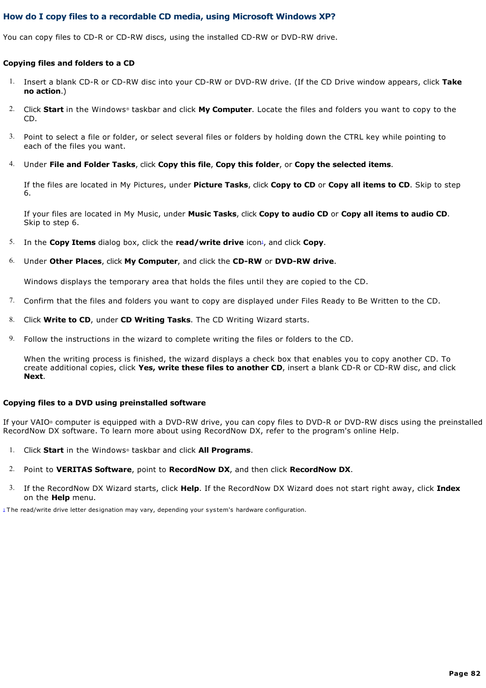 Sony PCV-RX820 User Manual | Page 82 / 119