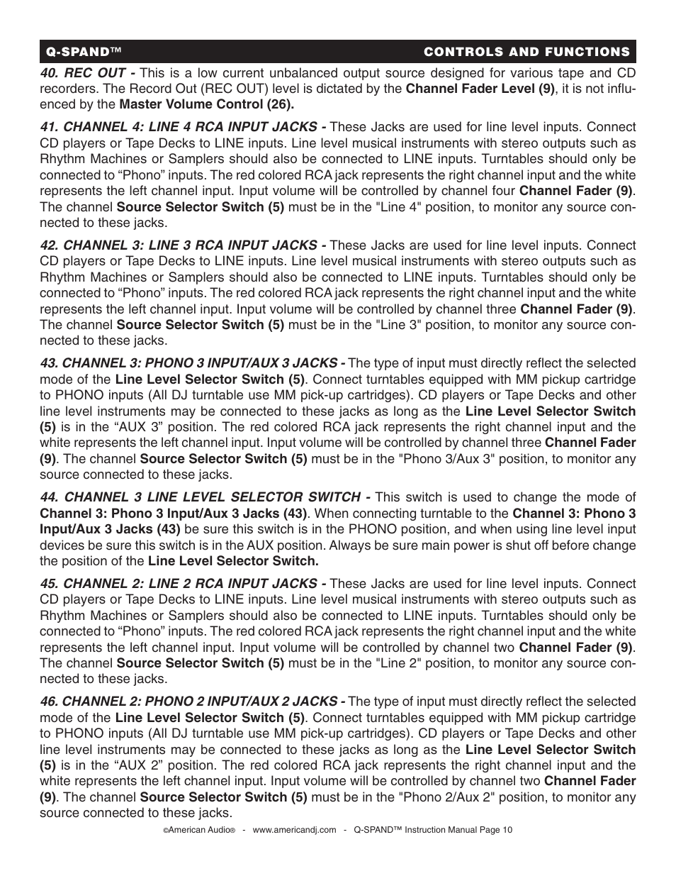 American Audio Q-SPAND User Manual | Page 10 / 17