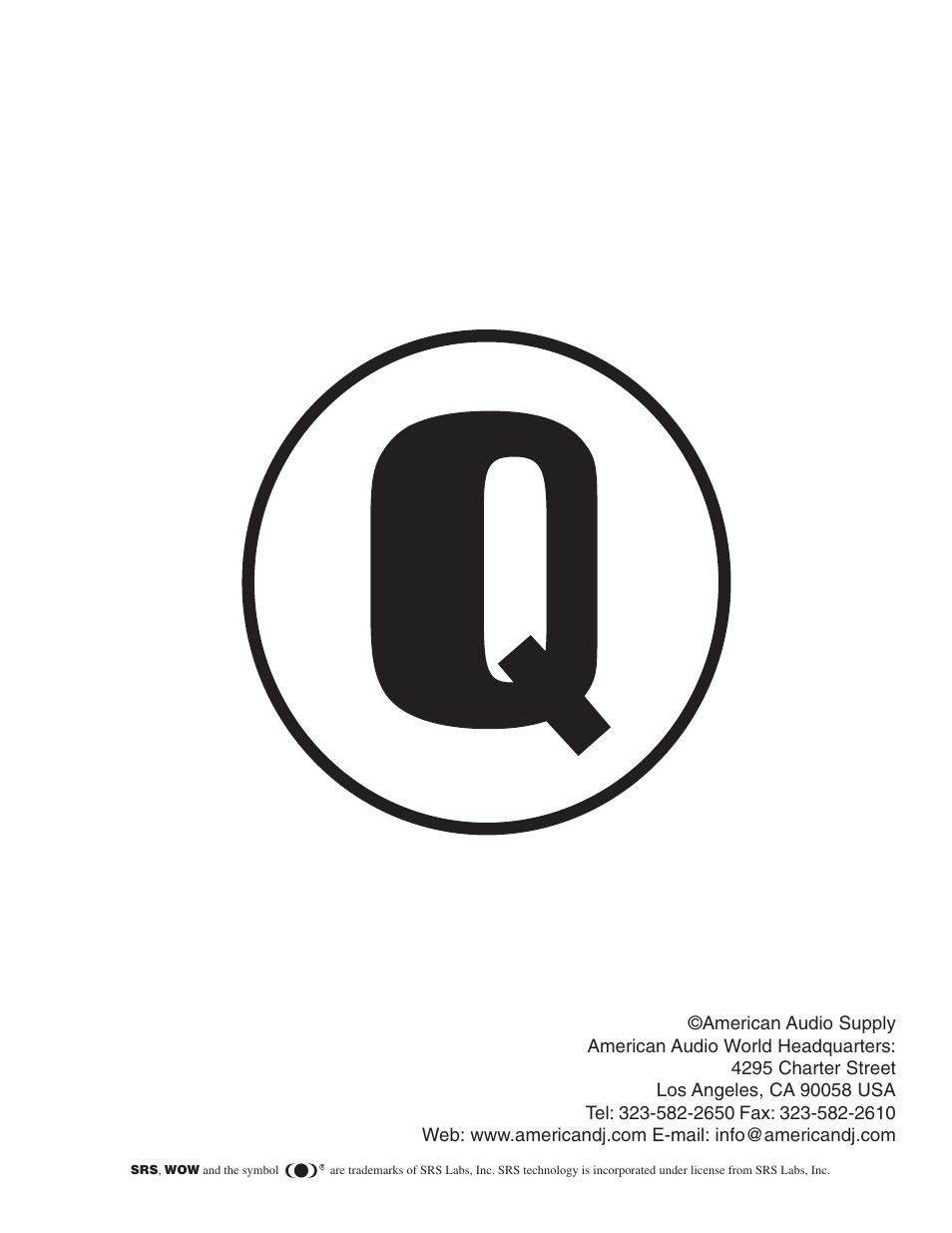 American Audio Q-SPAND User Manual | Page 17 / 17