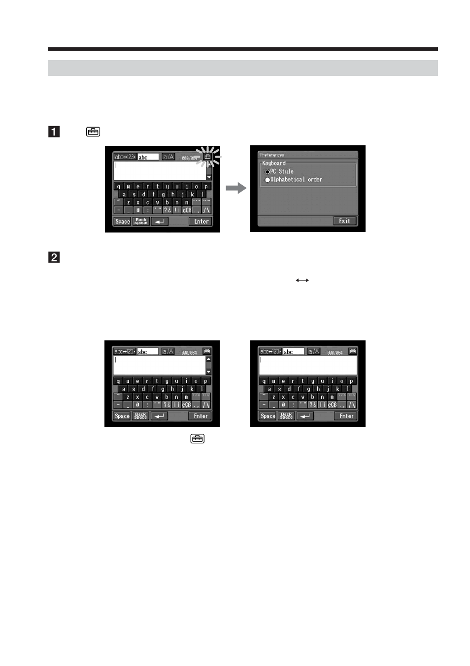 Character input setting | Sony DCR-IP220 User Manual | Page 16 / 132