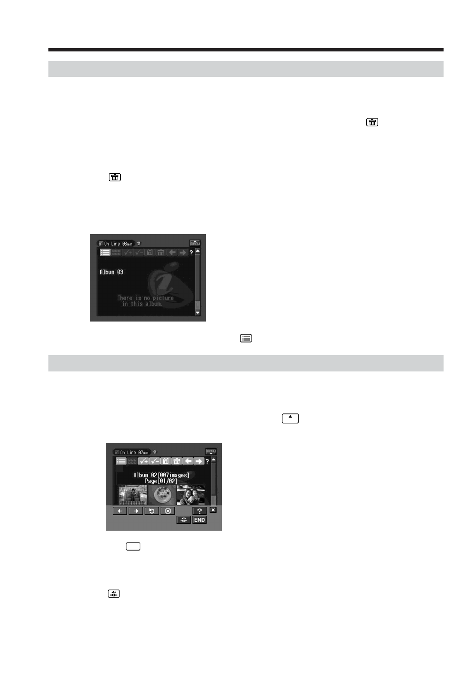 Deleting images from your album on the web, Finishing viewing or editing your album on the web | Sony DCR-IP220 User Manual | Page 64 / 132