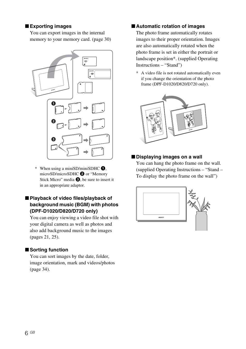 Sony DPF-D1010 User Manual | Page 6 / 55