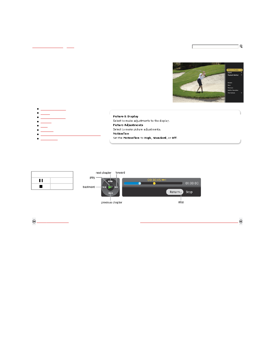 Video options, Video control panel | Sony KDL-46W5100 User Manual | Page 168 / 324