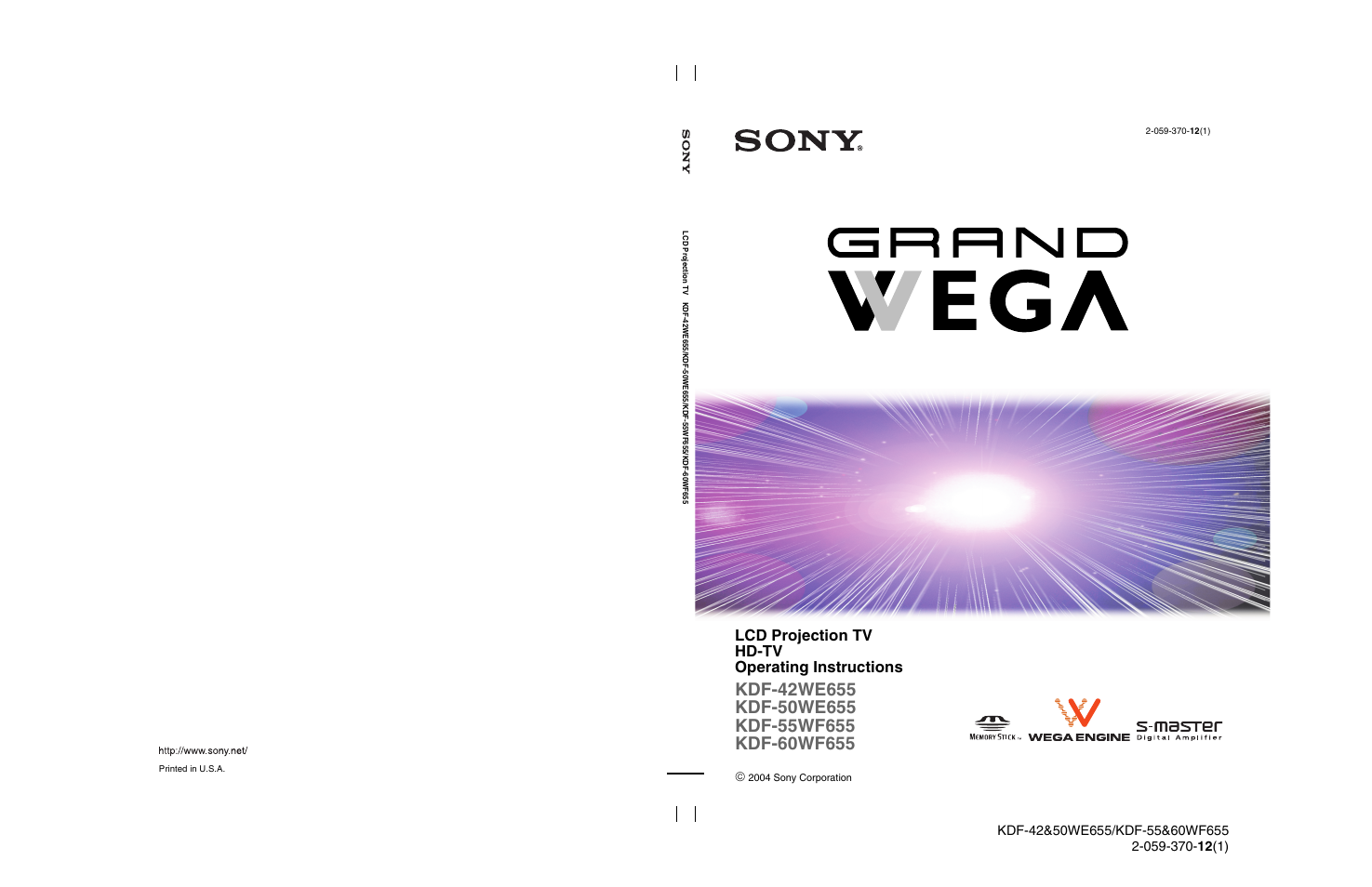 Sony KDF-55WF655 User Manual | 132 pages