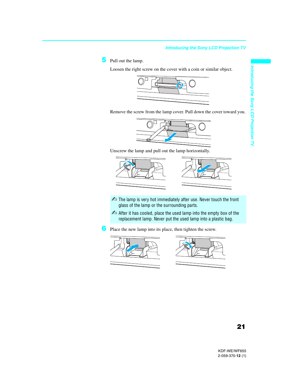 Sony KDF-55WF655 User Manual | Page 21 / 132