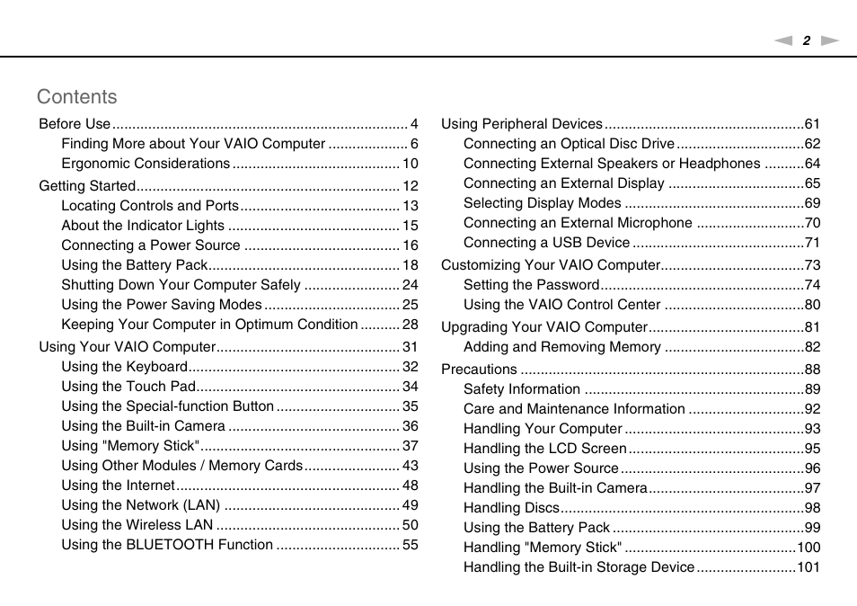 Sony VPCYB35KX User Manual | Page 2 / 145