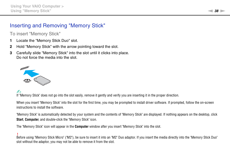 Sony VPCYB35KX User Manual | Page 38 / 145