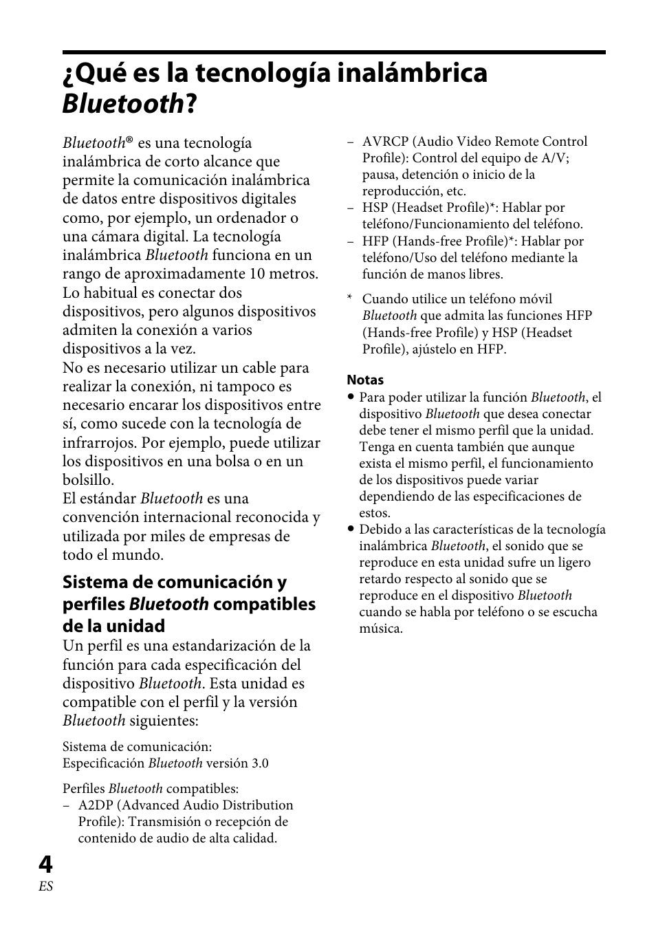 Qué es la tecnología inalámbrica bluetooth, Qué es la tecnología, Inalámbrica bluetooth | Sony XBA-BT75 User Manual | Page 36 / 64