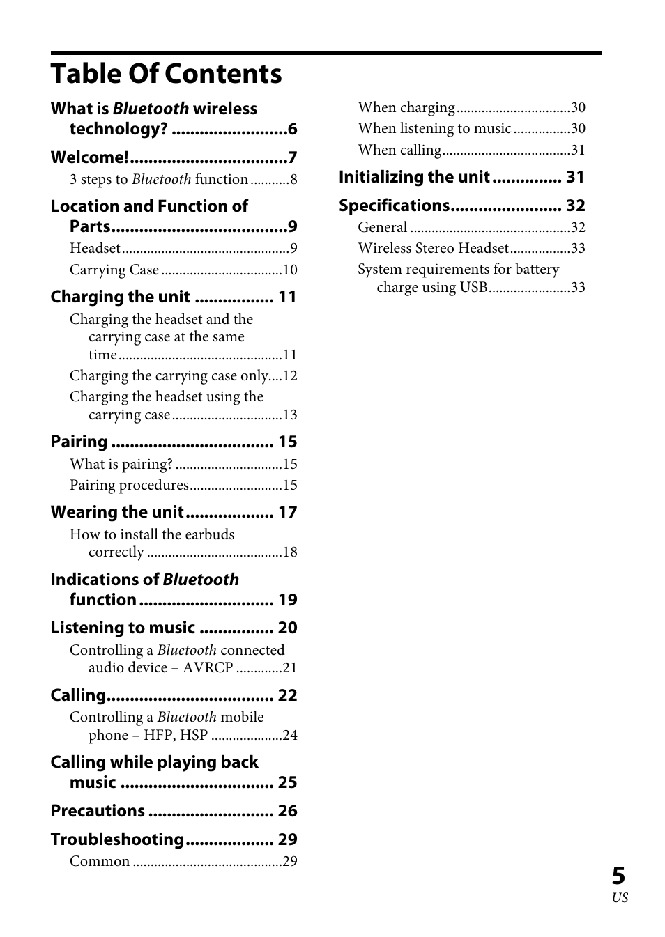 Sony XBA-BT75 User Manual | Page 5 / 64