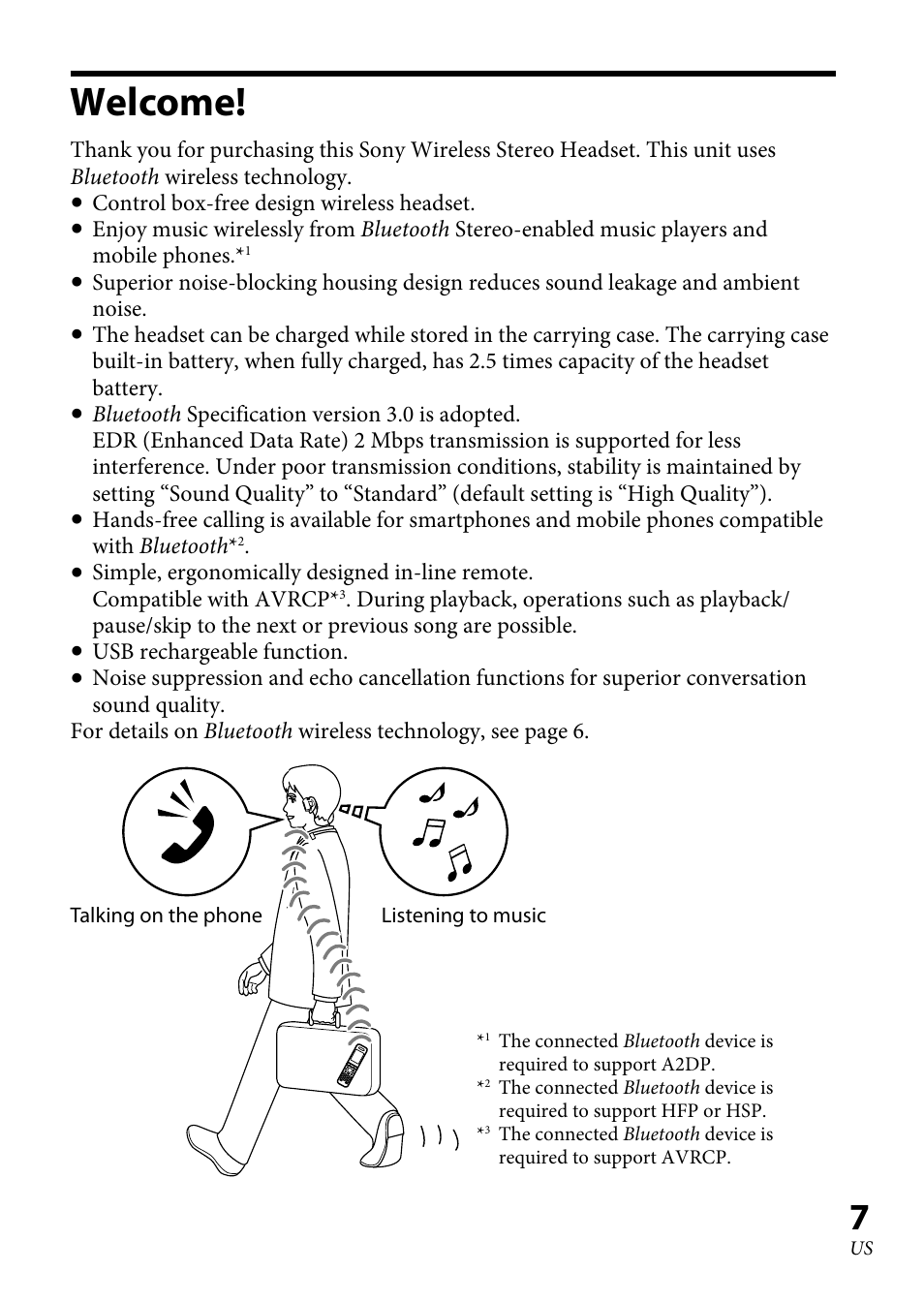 Welcome | Sony XBA-BT75 User Manual | Page 7 / 64