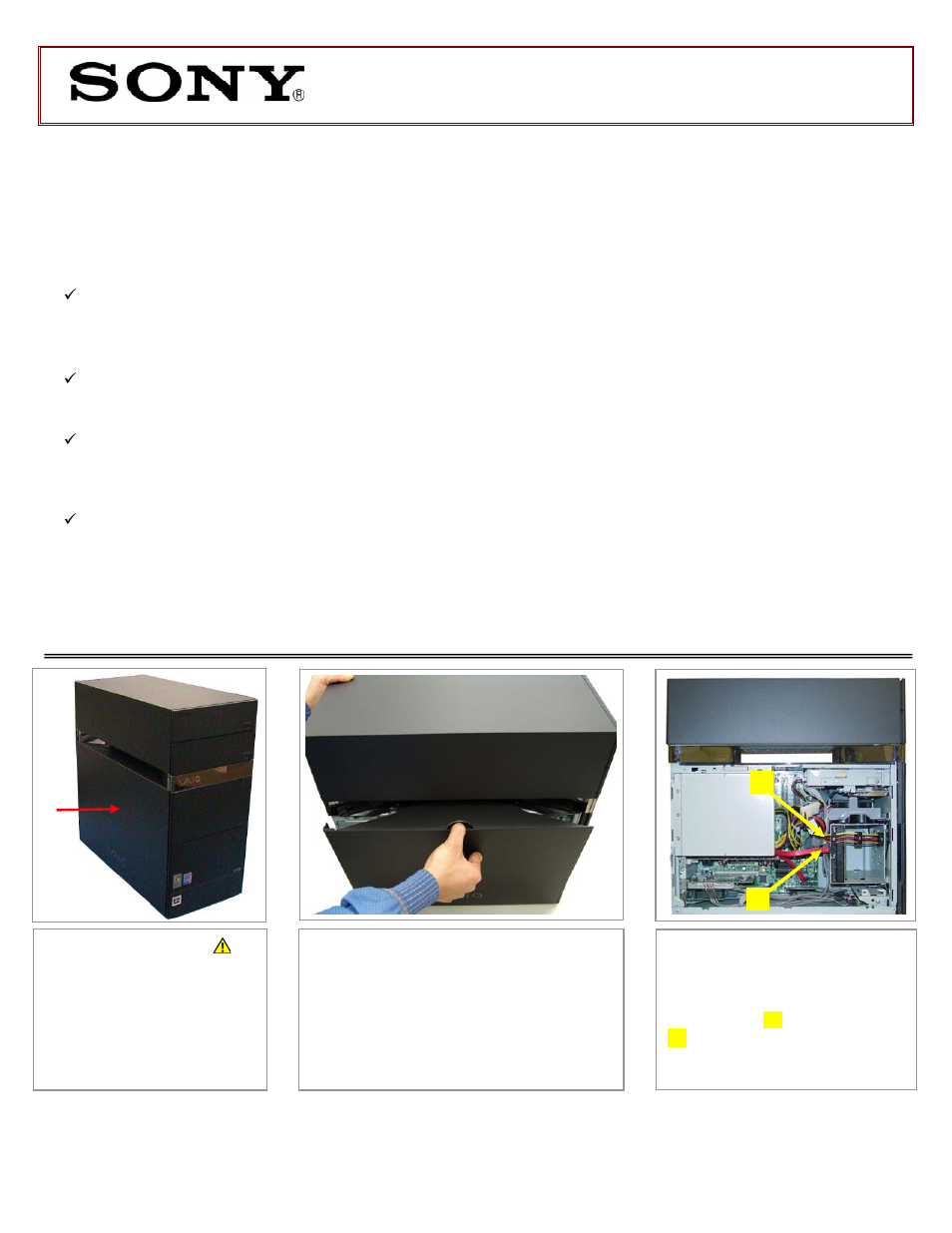 Sony VGC-RA837G User Manual | 2 pages