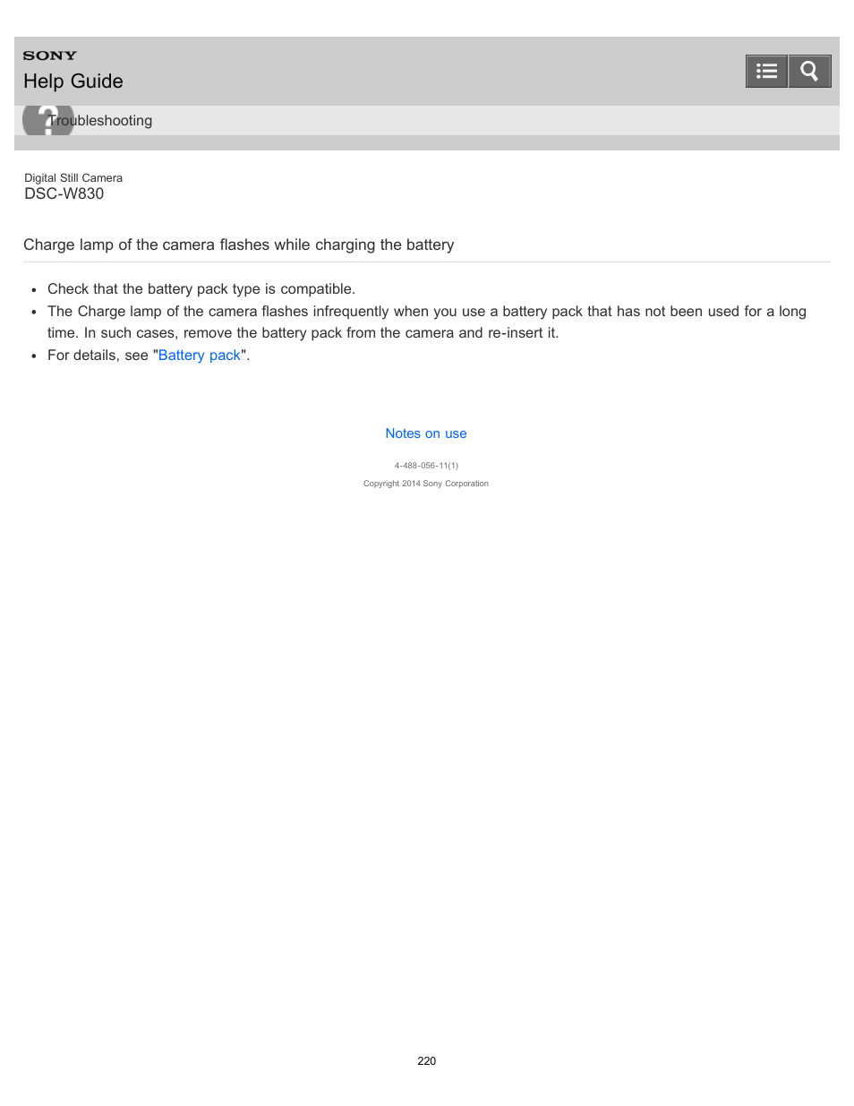 Help guide | Sony DSC-W830 User Manual | Page 210 / 254