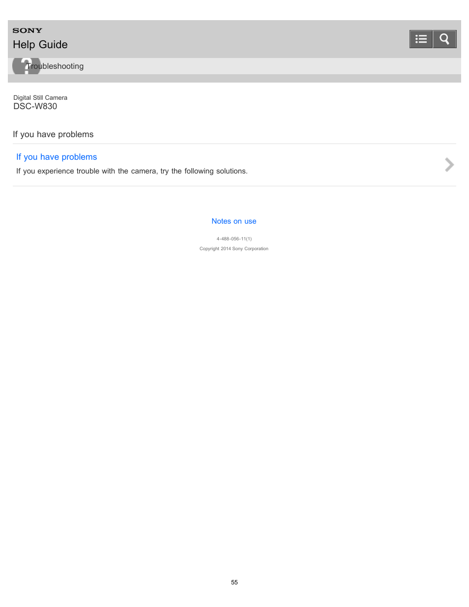 Help guide | Sony DSC-W830 User Manual | Page 62 / 254