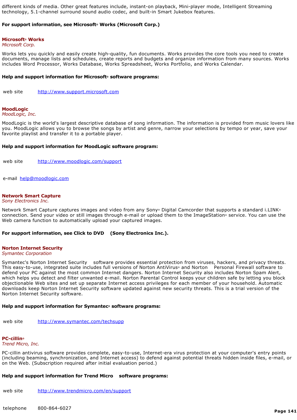 Sony PCV-RS423P User Manual | Page 141 / 146