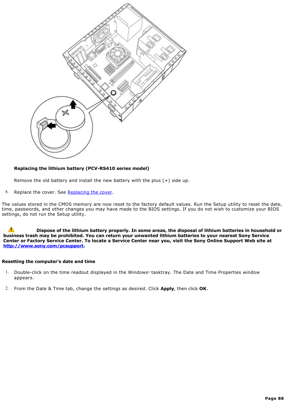 Sony PCV-RS423P User Manual | Page 88 / 146