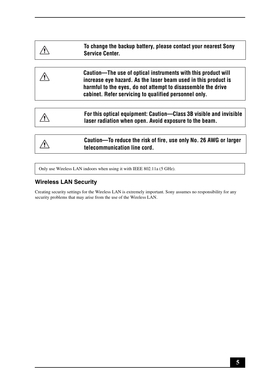 Sony VGN-FS970P User Manual | Page 5 / 24