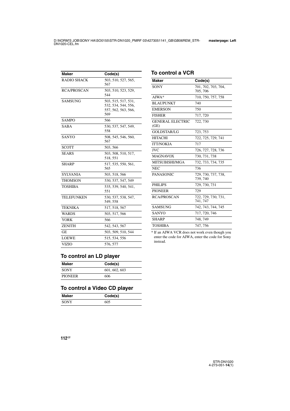 Sony STR-DN1020 User Manual | Page 112 / 132