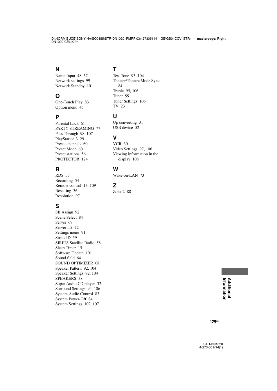 Sony STR-DN1020 User Manual | Page 129 / 132