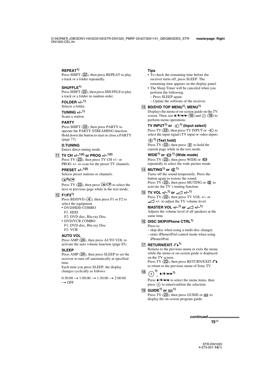 Sony STR-DN1020 User Manual | Page 15 / 132