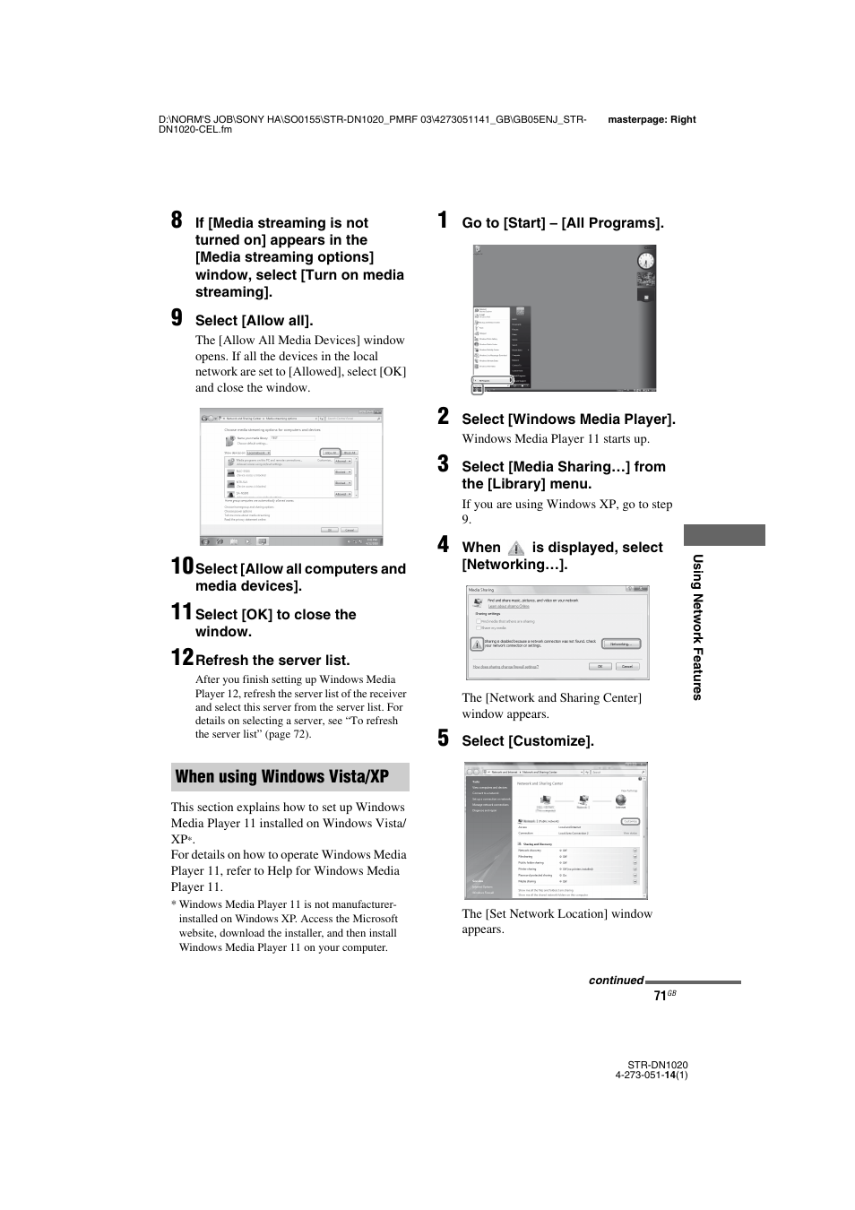 Sony STR-DN1020 User Manual | Page 71 / 132