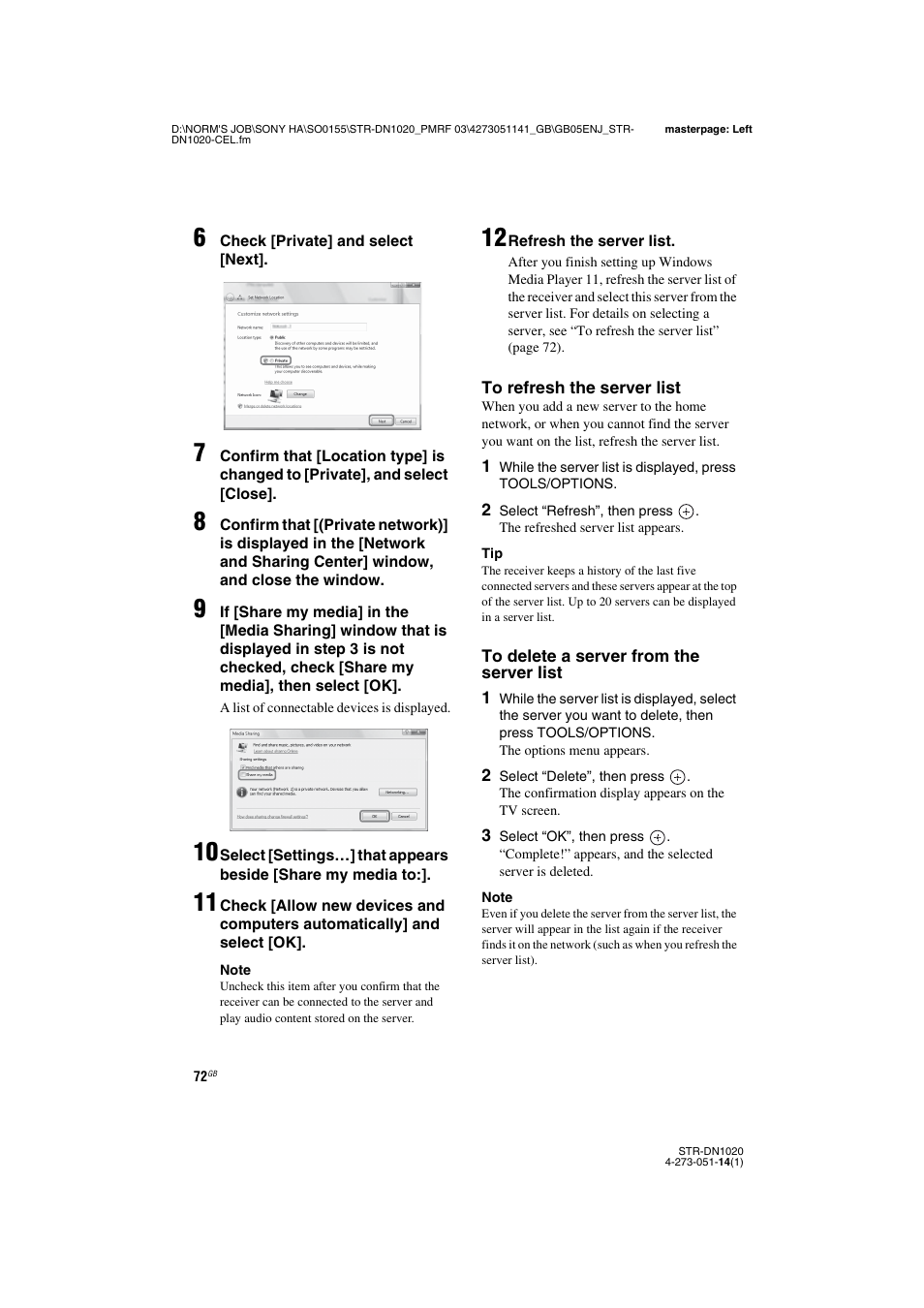 Sony STR-DN1020 User Manual | Page 72 / 132