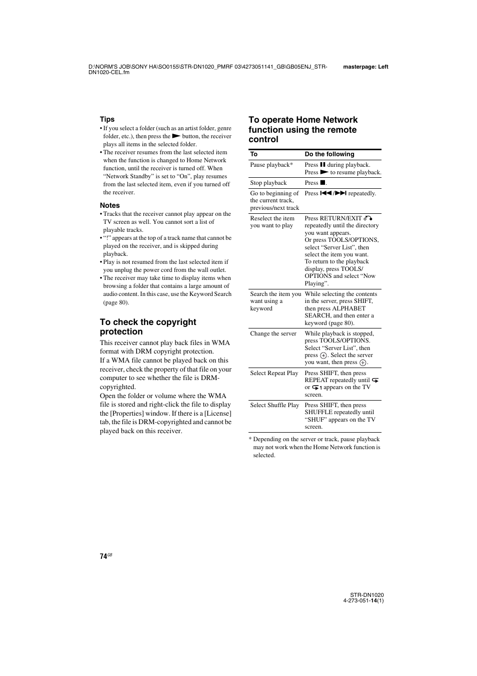 Sony STR-DN1020 User Manual | Page 74 / 132
