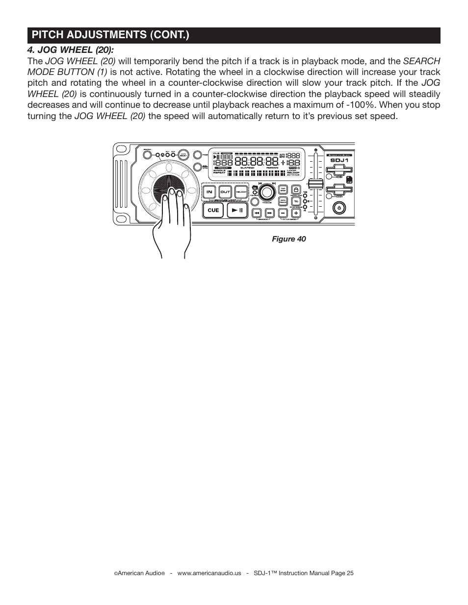 Pitch adjustments (cont.) | American Audio SDJ-1 User Manual | Page 25 / 30
