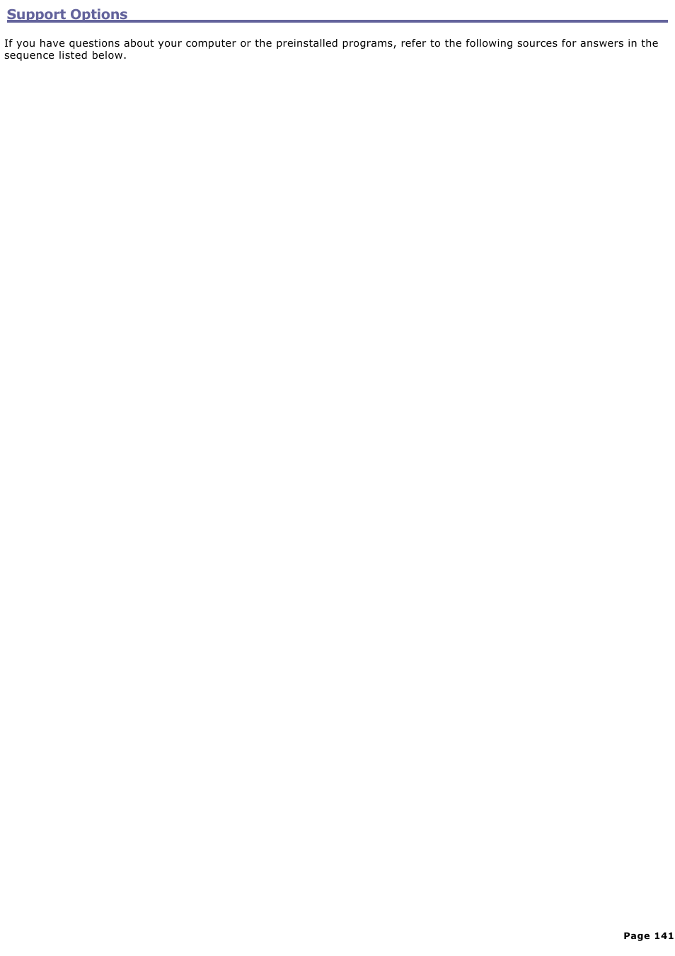 Support options | Sony PCG-V505DC2 User Manual | Page 141 / 152