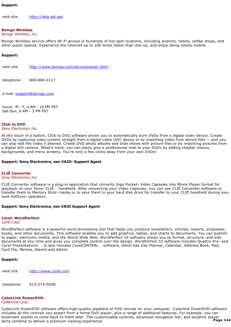 Sony PCG-V505DC2 User Manual | Page 144 / 152