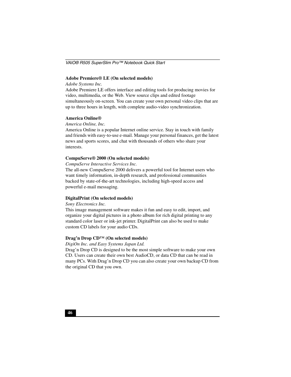 Sony PCG-R505JL User Manual | Page 46 / 86