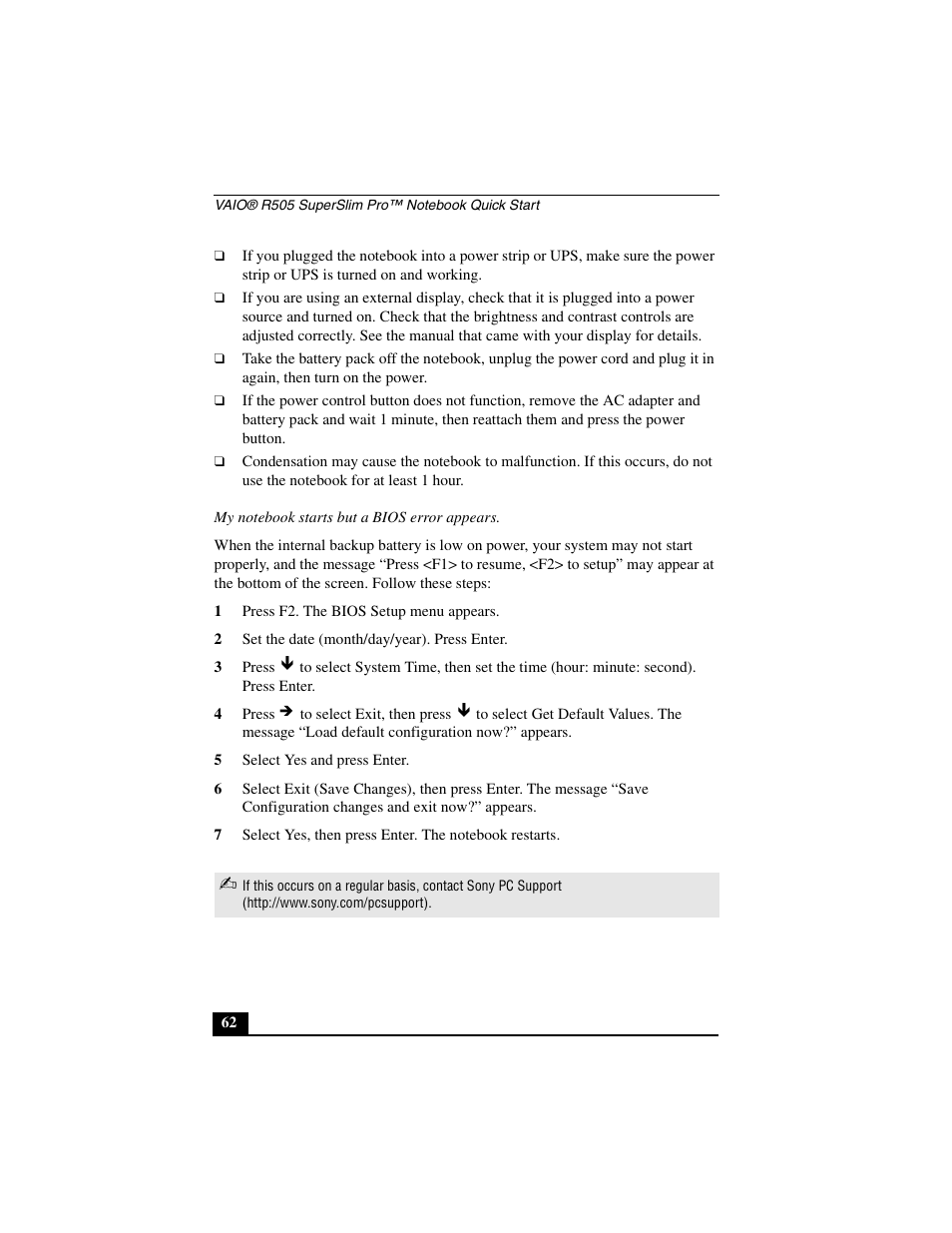 Sony PCG-R505JL User Manual | Page 62 / 86