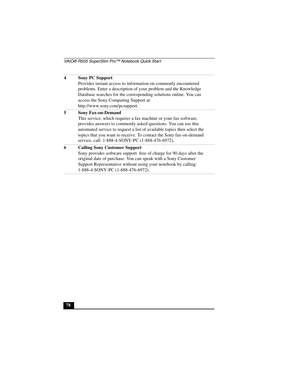 Sony PCG-R505JL User Manual | Page 78 / 86