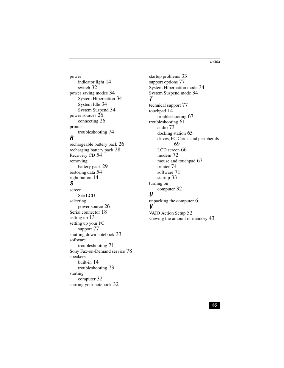 Sony PCG-R505JL User Manual | Page 85 / 86