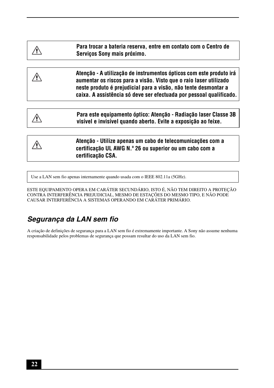 Segurança da lan sem fio | Sony VGN-SZ740EC User Manual | Page 22 / 28