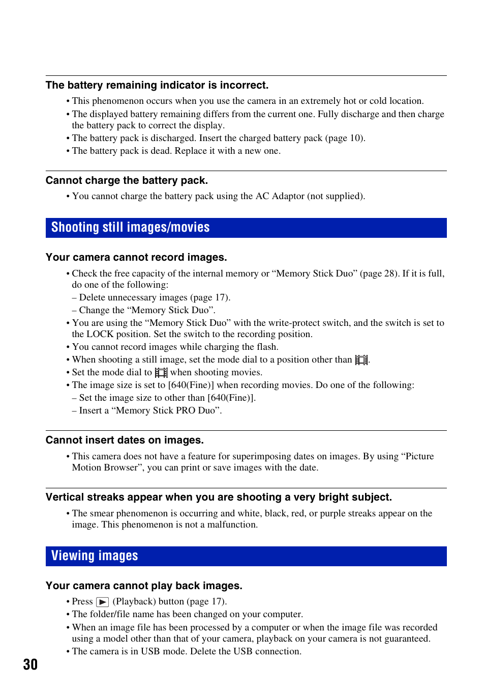 Shooting still images/movies, Viewing images, Shooting still images/movies viewing images | Sony DSC-W200 User Manual | Page 30 / 36