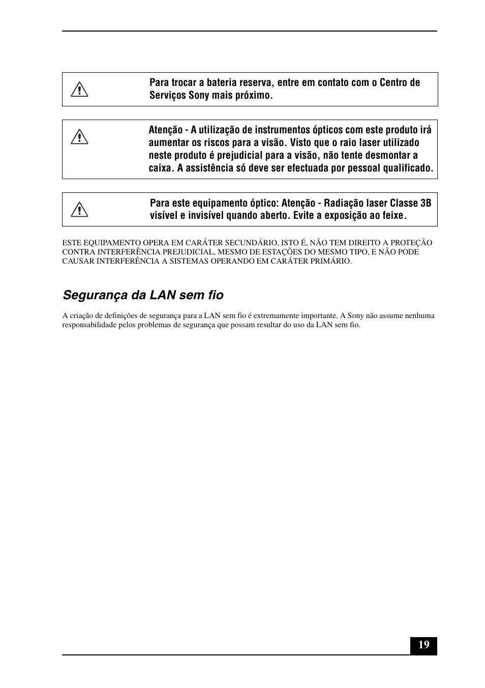 Segurança da lan sem fio | Sony VGC-JS140N User Manual | Page 19 / 24