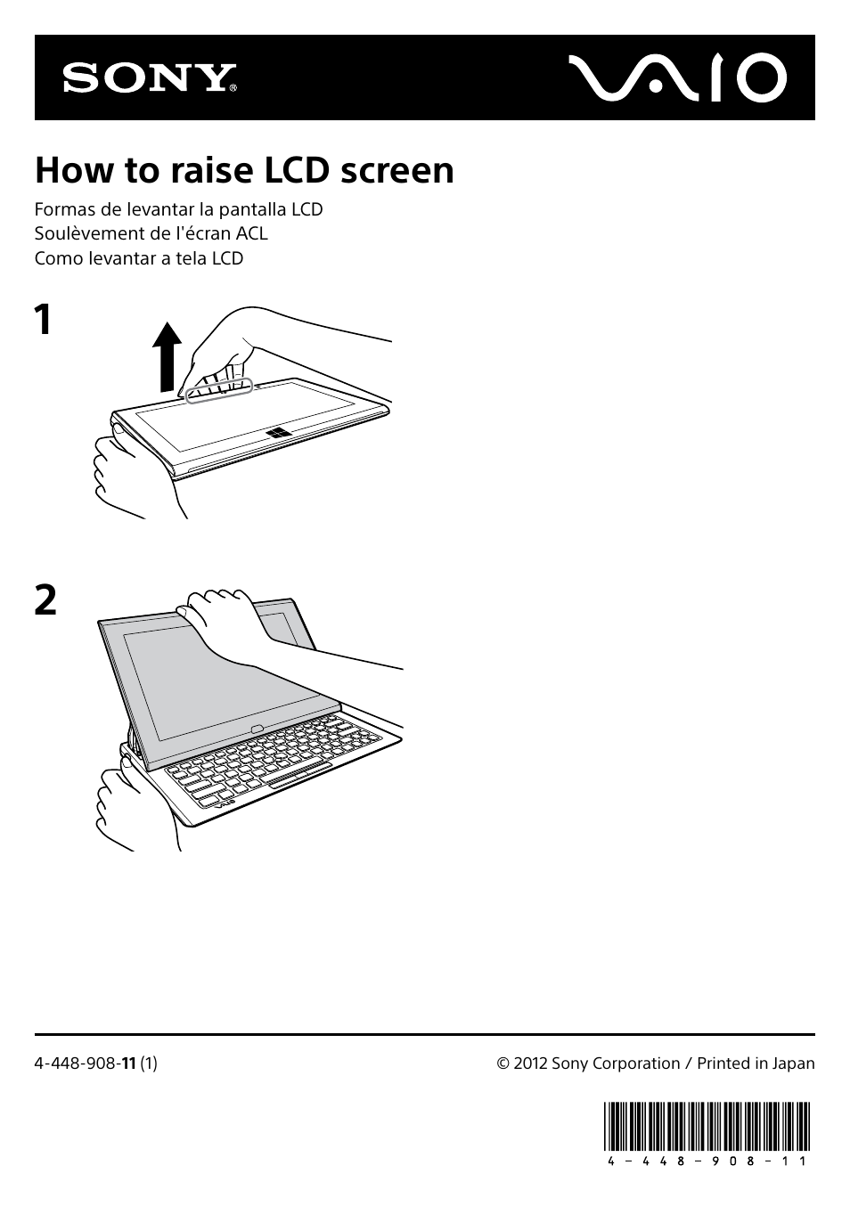 Sony SVD11223CXS User Manual | 1 page