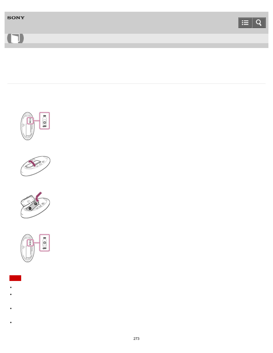 Replacing the aa battery of the mouse, User guide | Sony SVT21223CYB User Manual | Page 273 / 475