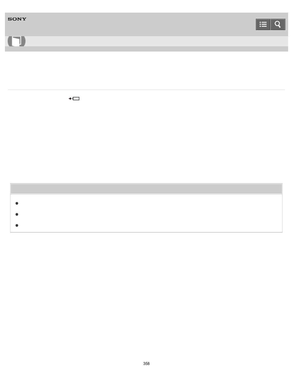 Charge indicator status list, User guide | Sony SVT21223CYB User Manual | Page 358 / 475