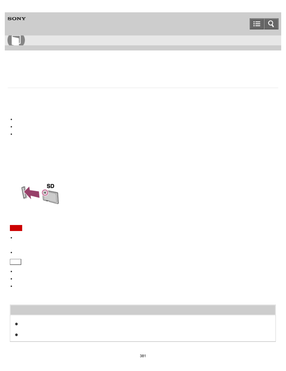 Inserting sd memory cards, User guide | Sony SVT21223CYB User Manual | Page 381 / 475
